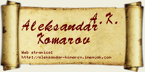 Aleksandar Komarov vizit kartica